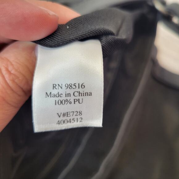 Coldwater Creek Gray Studded Vegan Leather Organizing Shoulder Bag - Picture 14 of 15